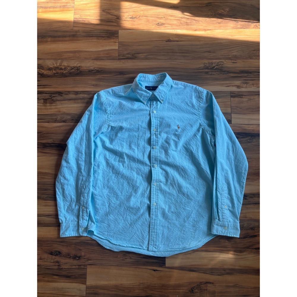 Ralph Lauren Mens XL Light Blue Oxford Cotton Long Sleeve Button Down Shirt